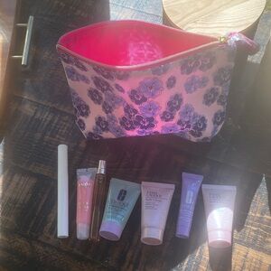 Lancome Estée Lauder  has Floral Cosmetic Bag with Skincare Essentials